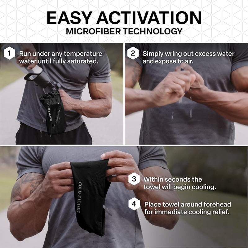 COLD FACTOR Cooling Headband for Women and Men – UPF 50+ Advanced Evaporative Comfort, Instant Cooling Sweatband for Outdoor Sports, Fitness, Yoga, Hiking, Running, and Workout – 3 Pack - Image 4